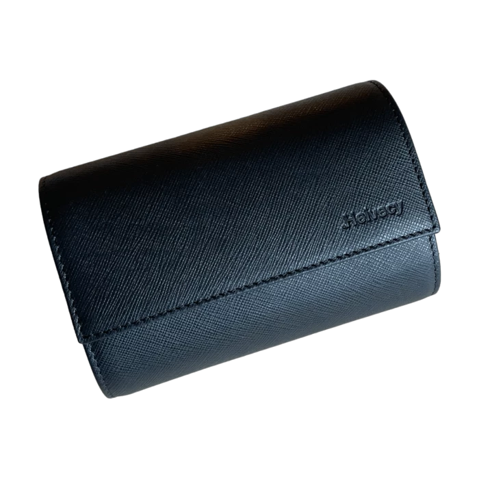 Helvecy Etui en cuir noir - 2 montres