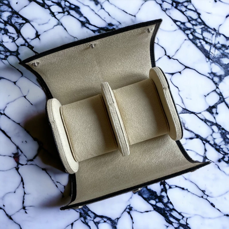 Helvecy Etui en cuir noir - 2 montres